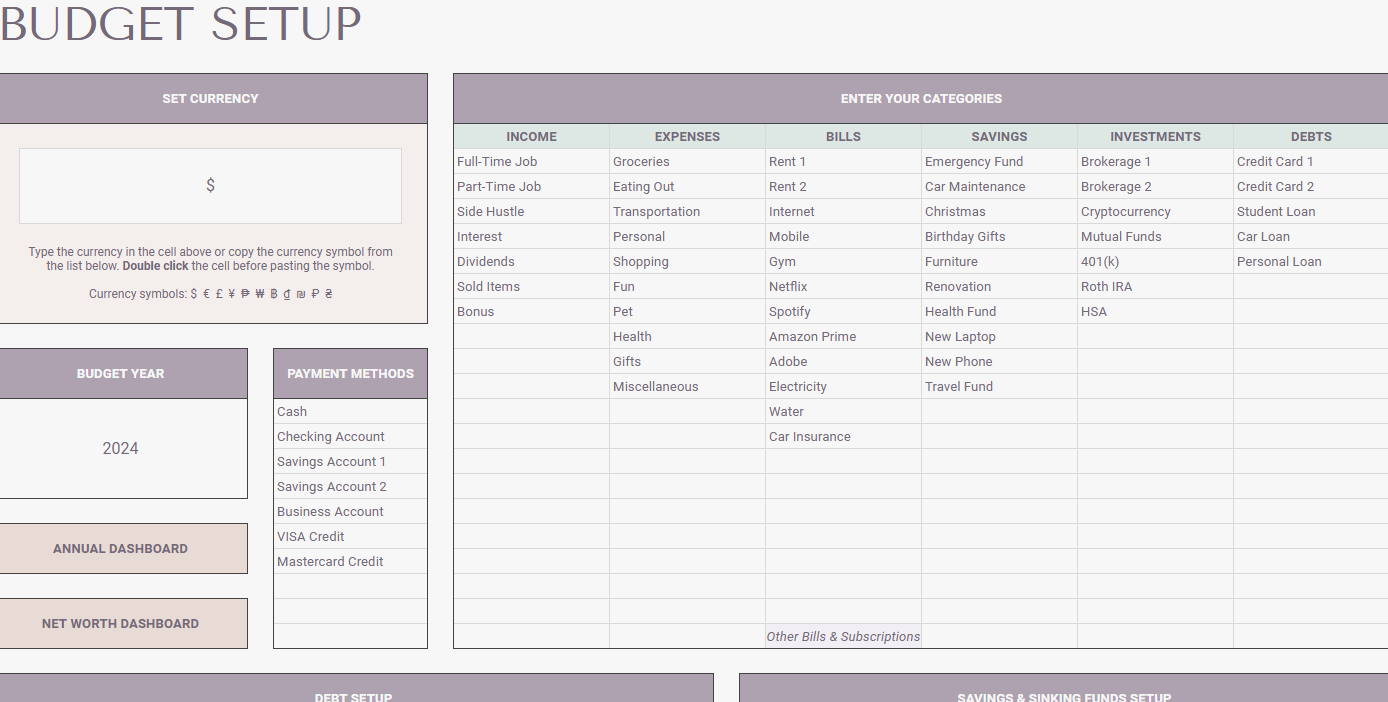 Personal Budget Tracker + Setup Consultation